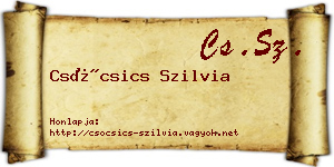 Csócsics Szilvia névjegykártya