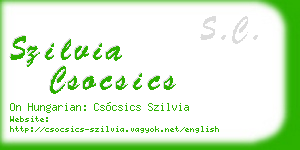 szilvia csocsics business card
